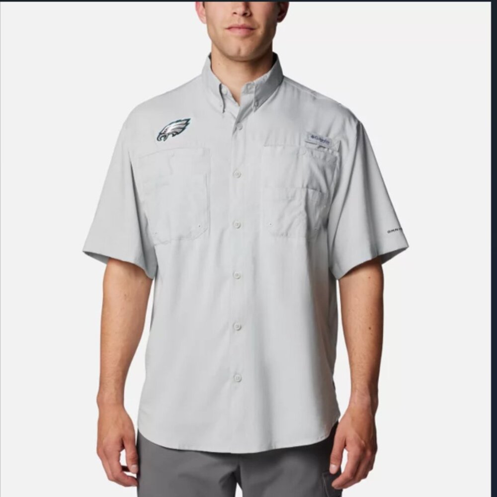 Columbia Men's PFG Tamiami Short Sleeve Shirt - NFL Philadelphia Eagles XXL